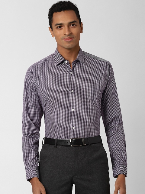 

Peter England Men Purple Regular Fit Checked Casual Shirt