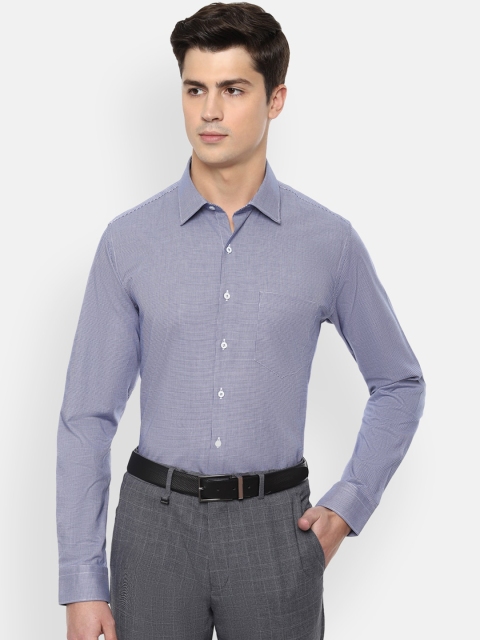 

Van Heusen Men Navy Blue Slim Fit Printed Formal Cotton Shirt