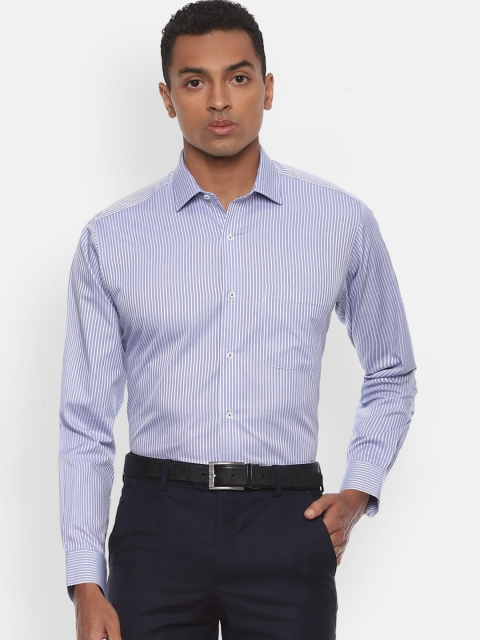 

Van Heusen Men Blue Regular Fit Striped Cotton Formal Shirt