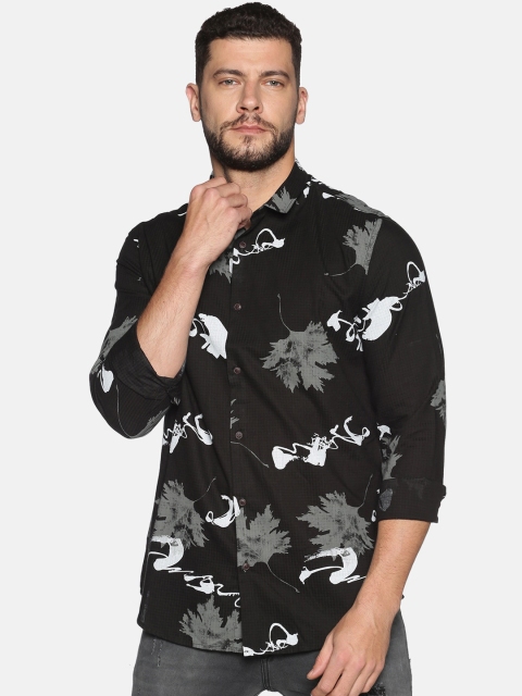 

SHOWOFF Men Black Slim Fit Printed Casual Shirt