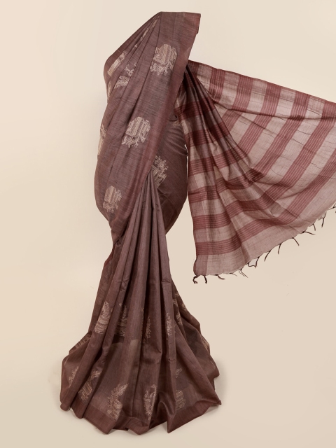 

Pothys Brown Woven Design Jute Cotton Saree
