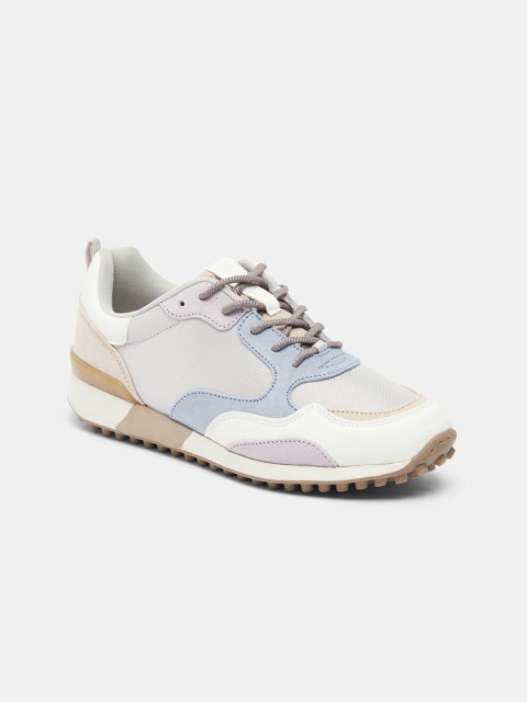 

shoexpress Women Off-White & Blue Training or Gym Shoes