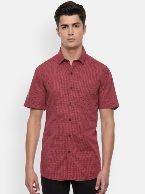 

Louis Philippe Sport Men Maroon & White Slim Fit Printed Casual Cotton Shirt