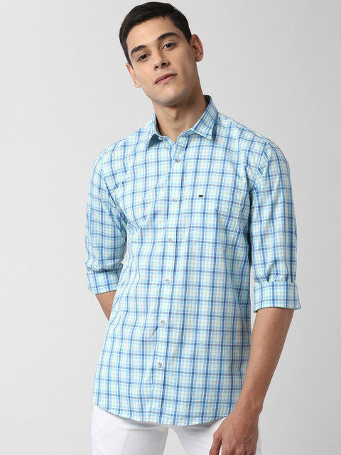 

Peter England Casuals Men Blue Slim Fit Checked Casual Shirt