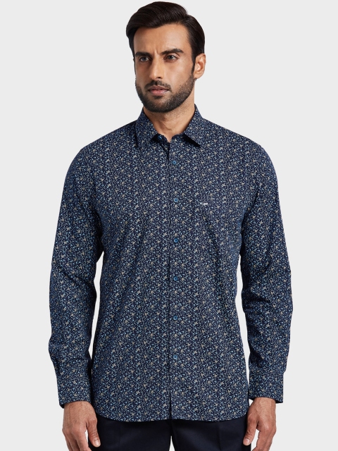 

ColorPlus Men Blue Tailored Fit Printed Casual Shirt