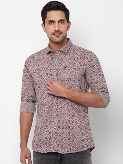 

Allen Solly Sport Men Grey & Maroon Regular Fit Printed Casual Cotton Shirt