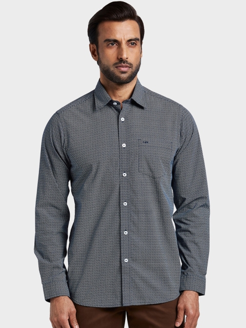 

ColorPlus Men Navy Blue Regular Fit Printed Casual Shirt