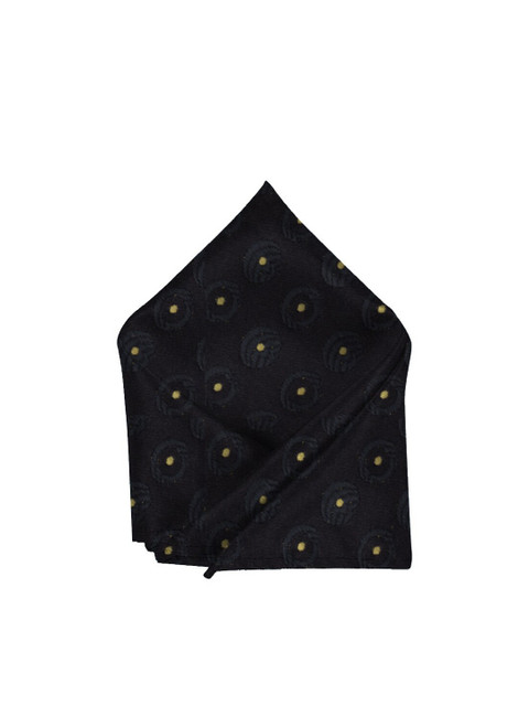 

Blacksmith Men Black & Yellow Self-Design Sustainable Pocket Square