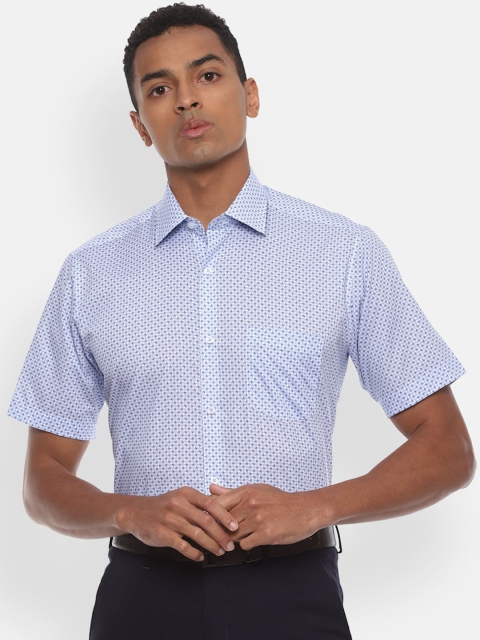 

Van Heusen Men Blue Regular Fit Printed Cotton Formal Shirt