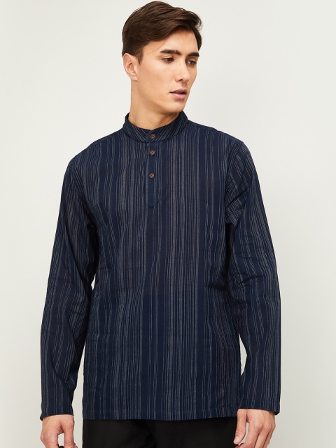 

Melange by lifestyle men navy blue striped kurta