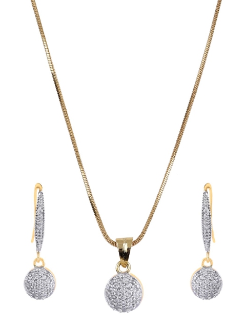 

Amavi Gold-Plated White AD-Studded Jewellery Set