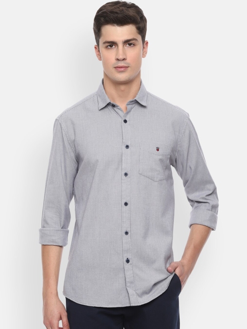 

Louis Philippe Sport Men Grey Slim Fit Self Design Casual Cotton Shirt