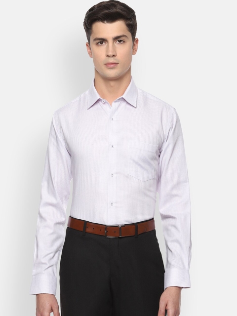 

Van Heusen Men White & Purple Regular Fit Printed Formal Cotton Shirt