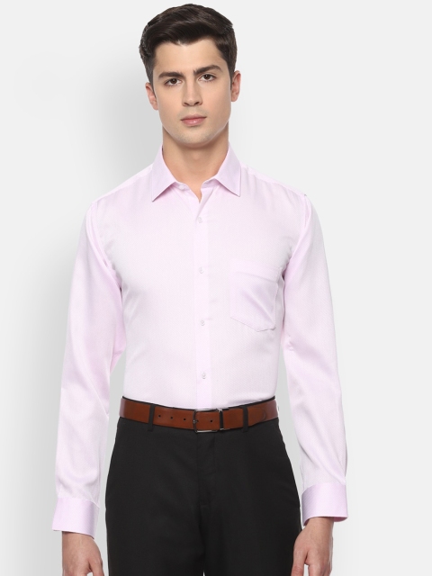 

Van Heusen Men Pink Regular Fit Self Design Formal Cotton Shirt