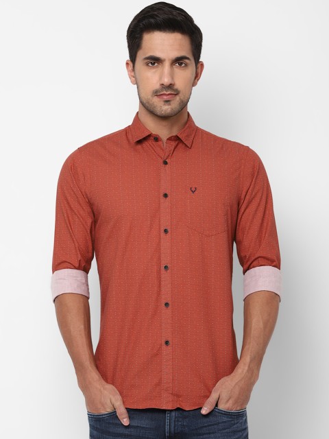 

Solly Jeans Co. Men Orange & Black Regular Fit Printed Casual Cotton Shirt