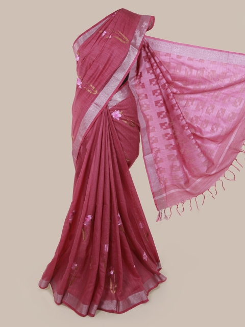 

Pothys Pink Woven Design Jute Cotton Saree