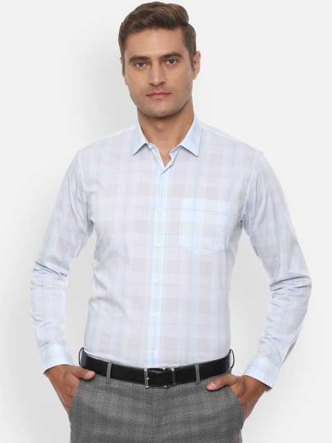 

Van Heusen Men Blue Slim Fit Checked Formal Shirt