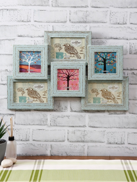 

House Of Accessories Blue Textured Wall Hanging Photo Frames