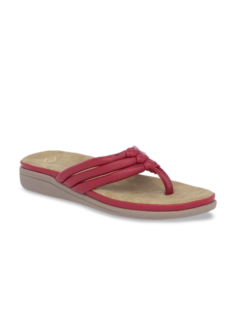 

Sole To Soul Women Maroon Solid Sandals
