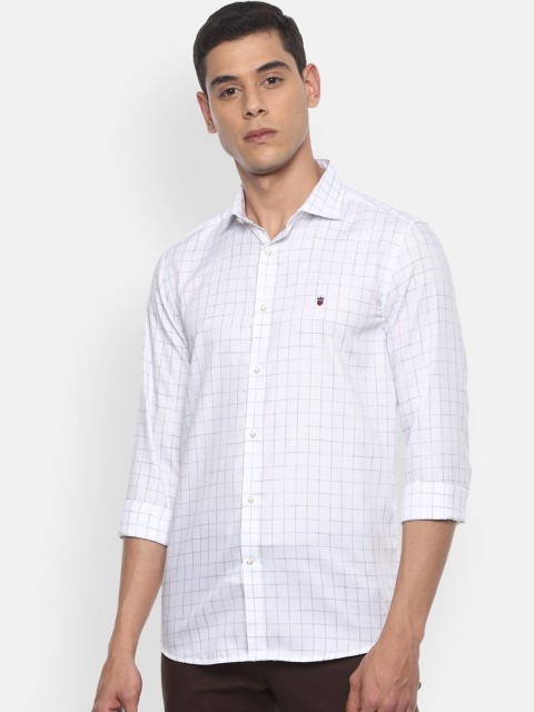

Louis Philippe Sport Men White & Grey Slim Fit Checked Casual Cotton Shirt
