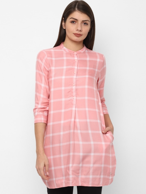 

Allen Solly Women Pink & White Checked Tunic
