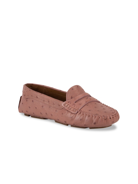 

ROSSO BRUNELLO Women Pink Leather Penny Loafers