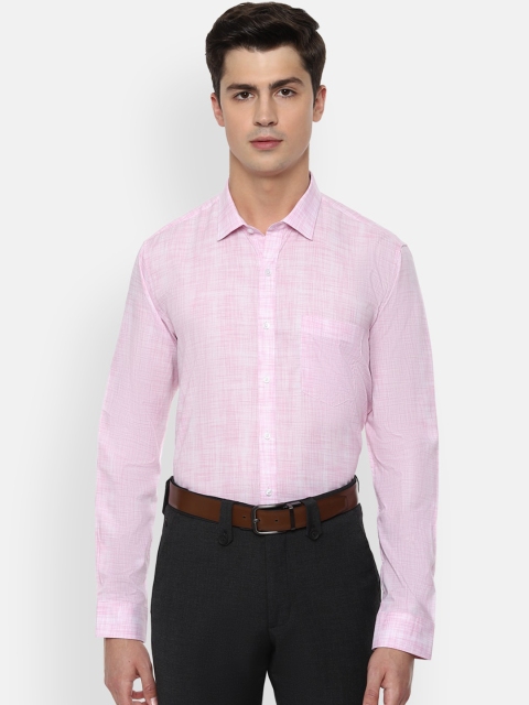 

Van Heusen Men Pink Slim Fit Solid Cotton Formal Shirt