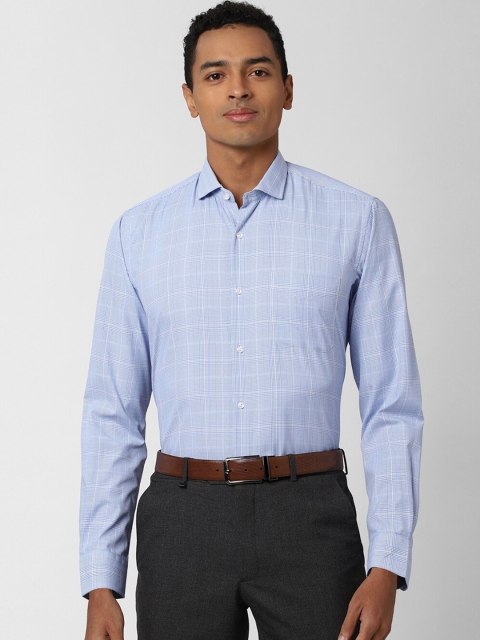 

Peter England Men Blue & Off-White Regular Fit Checked Casual Shirt