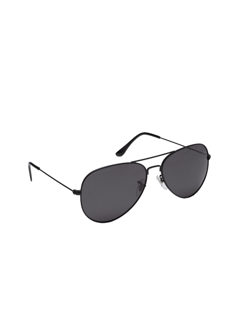

MARC LOUIS Unisex Black & Gunmetal-toned UV Protected Aviator Sunglasses P3026-60