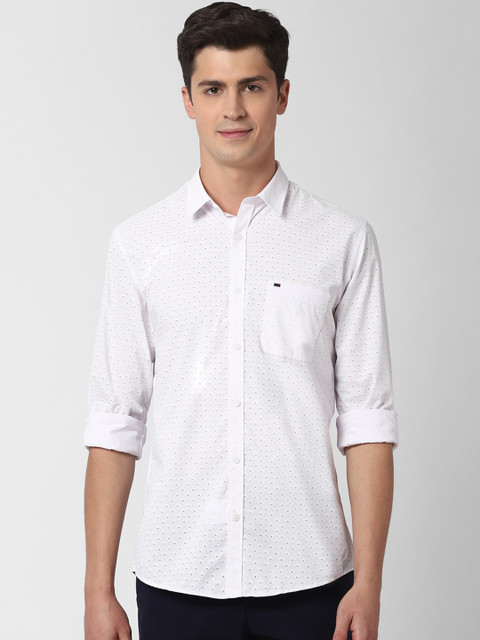 

Peter England Casuals Men White Slim Fit Printed Casual Shirt