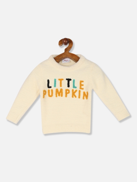 

Donuts Girls Off-White & Yellow Printed Pullover Sweater