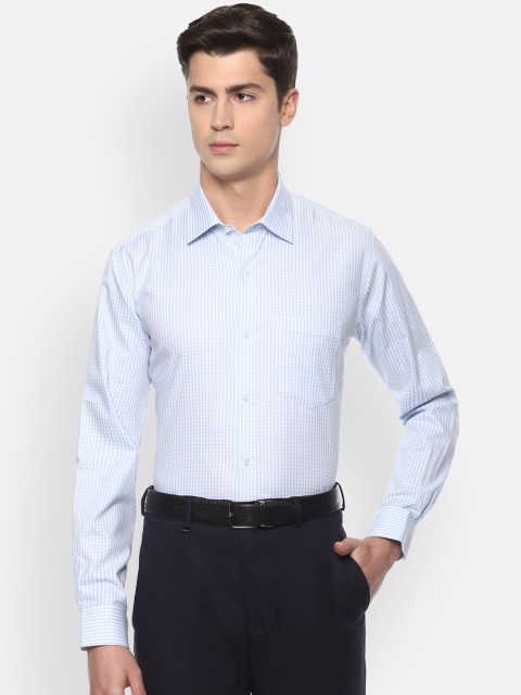 

Van Heusen Men Blue & White Regular Fit Checked Formal Shirt