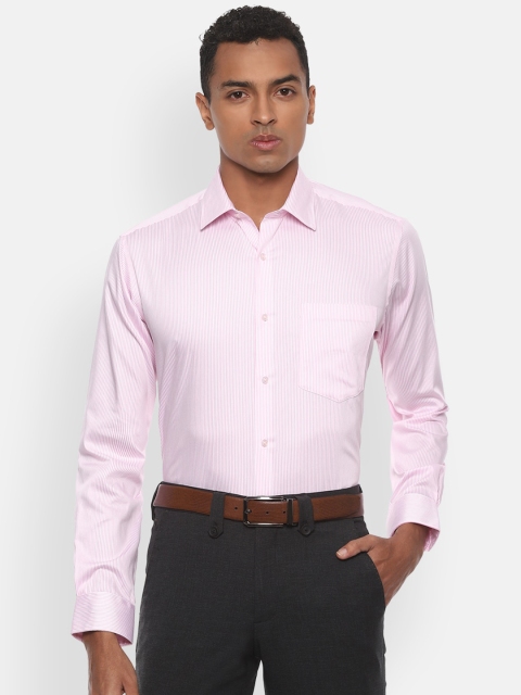 

Van Heusen Men Pink Regular Fit Striped Formal Cotton Shirt
