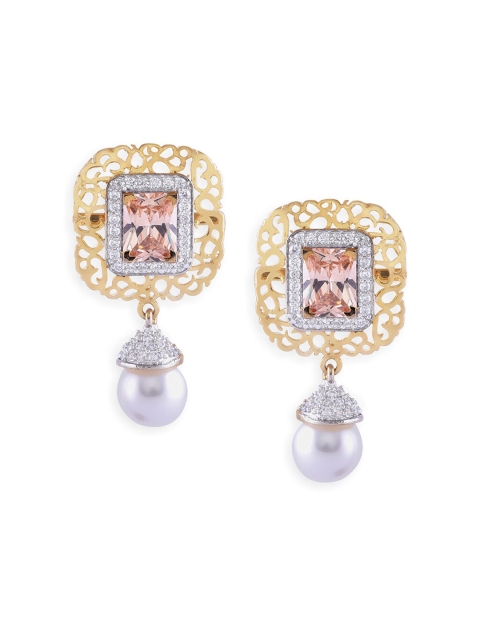 

Amavi Gold-Toned Teardrop Shaped Drop Earrings