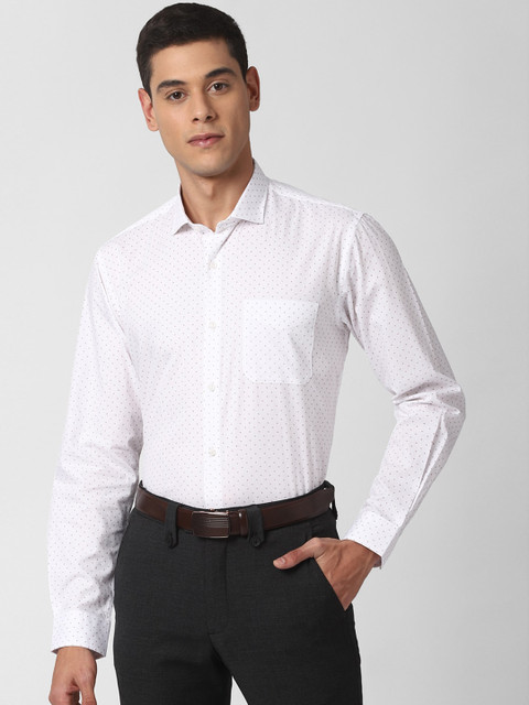 

Peter England Men White Regular Fit Printed Casual Cotton Shirt