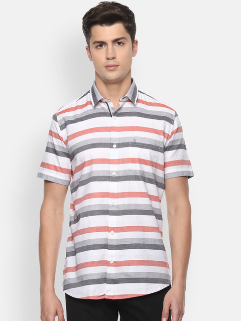 

Van Heusen Sport Men White Slim Fit Striped Casual Shirt