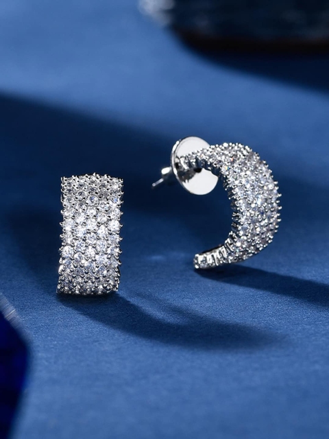 

Amavi Silver-Toned Contemporary Studs