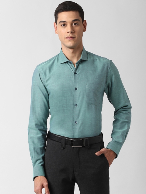 

Peter England Men Green Slim Fit Solid Formal Shirt