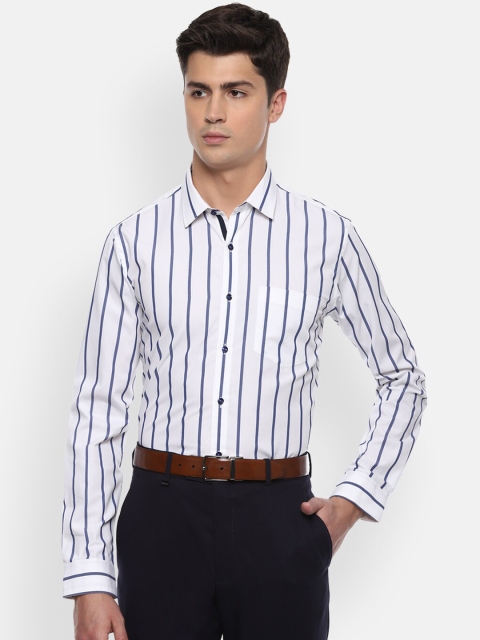 

Van Heusen Men White & Blue Slim Fit Striped Formal Shirt