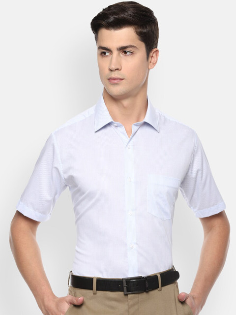 

Van Heusen Men White & Blue Regular Fit Striped Formal Shirt