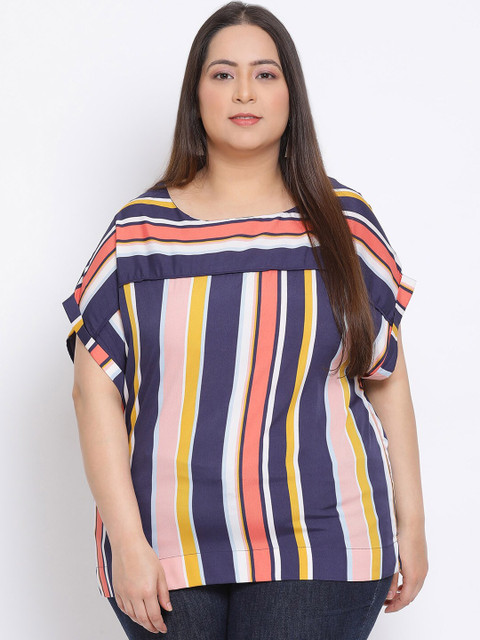 

Oxolloxo Women Multicoloured Striped Regular Top, Multi