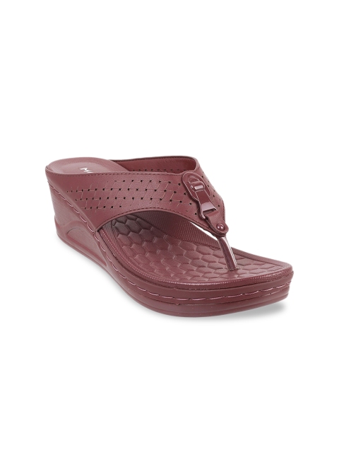 

Mochi Women Maroon Woven Design Wedges