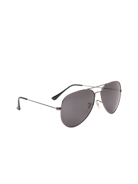 

MARC LOUIS Unisex Grey Lens & Black Aviator UV Protected Sunglasses P3026-61