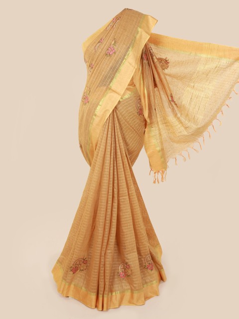 

Pothys Brown Woven Design Jute Cotton Saree