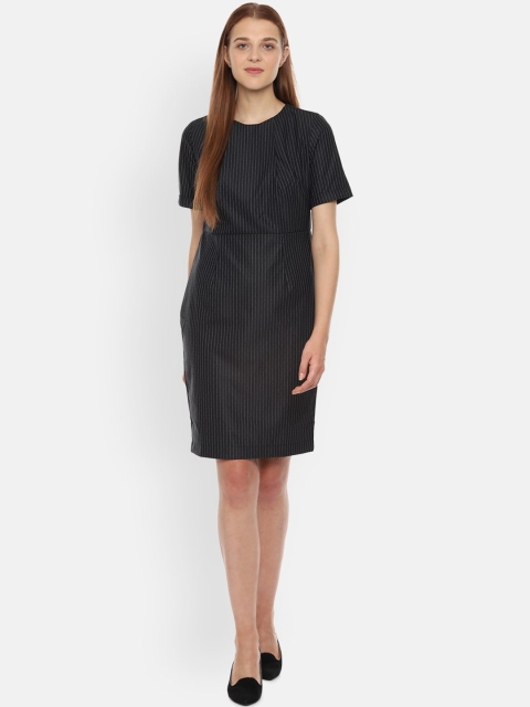 

Van Heusen Woman Women Black Striped Sheath Dress