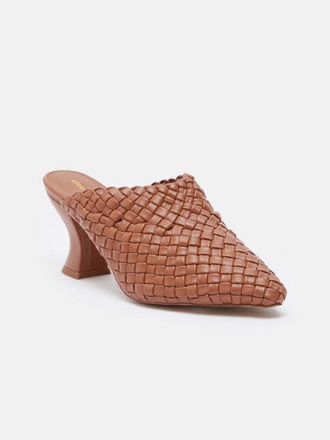 

shoexpress Women Brown Textured Pumps