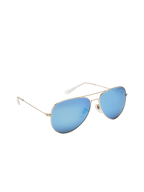 

Marc louis unisex blue lens & gold-toned aviator sunglasses with uv protected lens