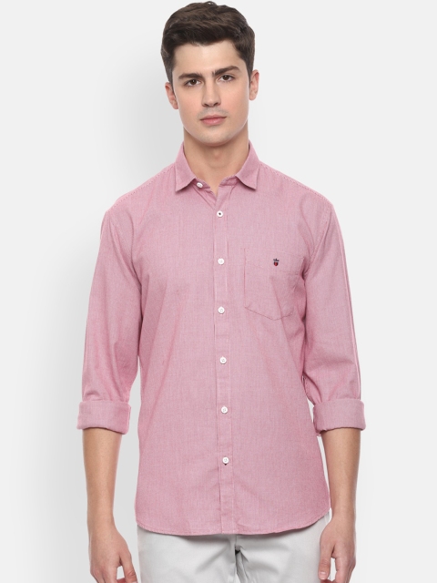 

Louis Philippe Sport Men Pink Slim Fit Self Design Casual Cotton Shirt