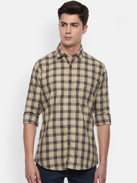 

Van Heusen Sport Men Beige & Brown Slim Fit Checked Casual Shirt
