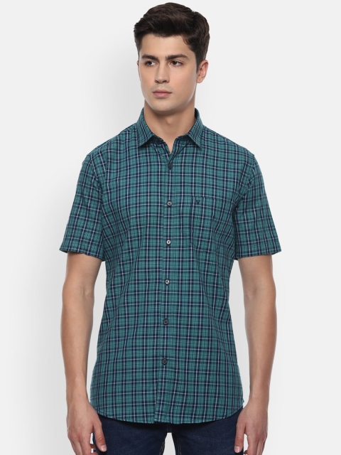 

Van Heusen Sport Men Blue Slim Fit Checked Casual Cotton Shirt